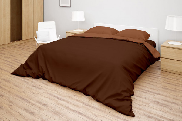 Комплект білизни Simple колір Brown - Mahogany, розмір Євро