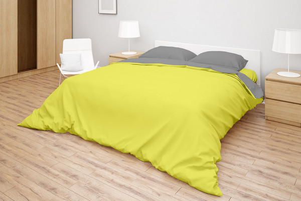Комплект білизни Simple колір Sunny Lime - Light Grey, розмір Двоспальний