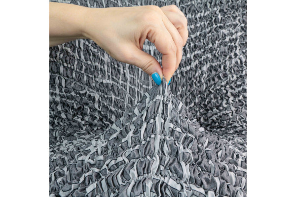Еластичний чохол на стілець 3D Жатка сірий Love You Italy