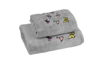 Набір рушників 2 шт Метелики 35x75 + 70x140 см Сірий LoveYouHome