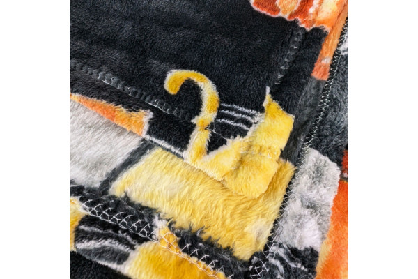 Плед флісовий Коти Чорний Love You, розмір 150 x 200 см