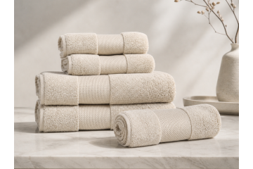 Рушник махровий однотонний бежевий LoveYouHome
