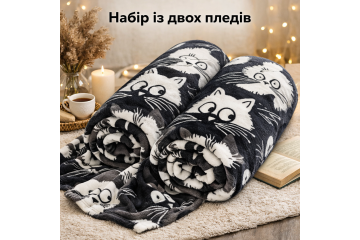 Набір із двох пледів фліс Нічні вартові 150x200 см Love You