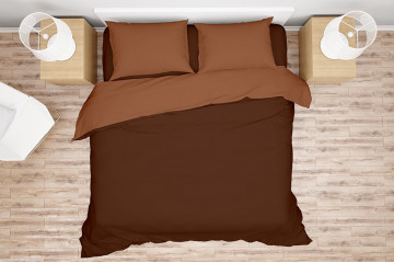 Комплект білизни Simple колір Brown - Mahogany, розмір Сімейний