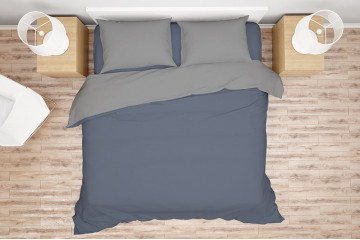 Комплект білизни Simple колір Monument - Light Grey, розмір Двоспальний