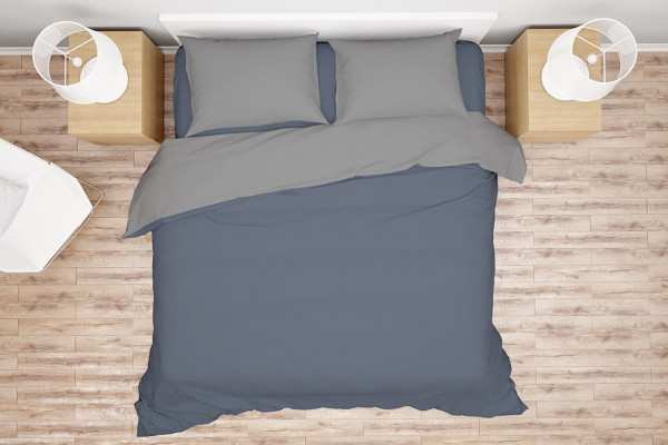 Комплект білизни Simple колір Monument - Light Grey, розмір Двоспальний