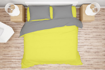 Комплект білизни Simple колір Sunny Lime - Light Grey, розмір Сімейний