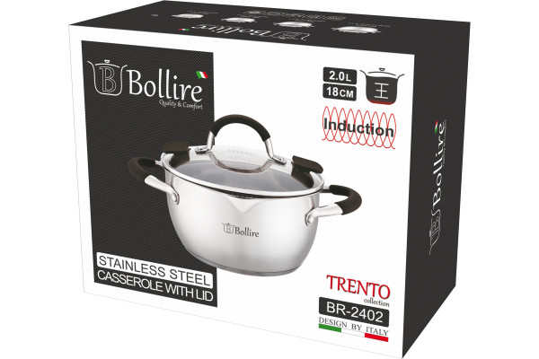 Каструля зі зливом TRENTO BOLLIRE 18 см 2 л