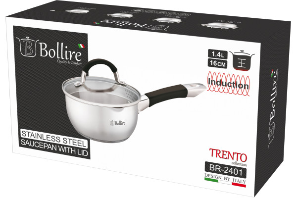 Ківш із кришкою TRENTO BOLLIRE 16 см 1.4 л