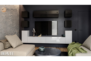 Box поелементно Глянець Білий / Глянець Чорний