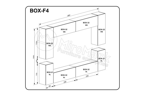 Вітальний набір BOX F4 (BOX-32 4шт, BOX-21 2шт, BOX-22 2шт)
