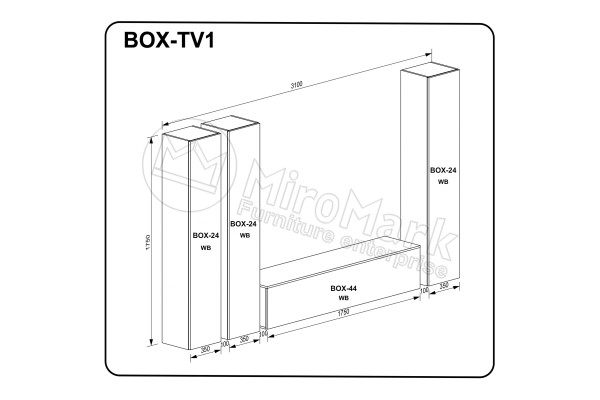 Вітальний набір BOX TV1 (BOX-24 3шт, BOX-44 TV 1шт) Вітальний набір BOX TV1 (BOX-24 3шт, BOX-44 TV 1шт)