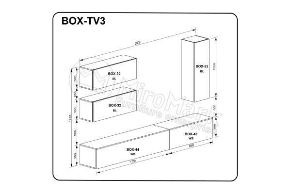 Вітальний набір BOX TV3 (BOX-32 2шт, BOX-22 1шт, BOX-42 TV 1шт, BOX-44 TV 1шт)