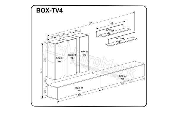 Вітальний набір BOX TV4 (BOX-22 3шт, BOX-90 2шт, BOX-44 TV 2шт)