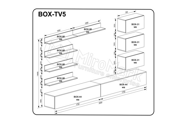 Вітальний набір BOX TV5 (BOX-31 3шт, BOX-90 5шт, BOX-44 TV 2шт) Вітальний набір BOX TV5 (BOX-31 3шт, BOX-90 5шт, BOX-44 TV 2шт)