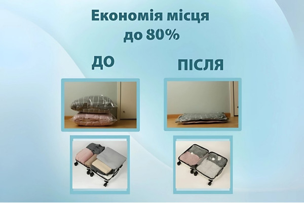 Набір вакумних пакетів 2 шт. 60х80 для зберігання речей LoveYouHome