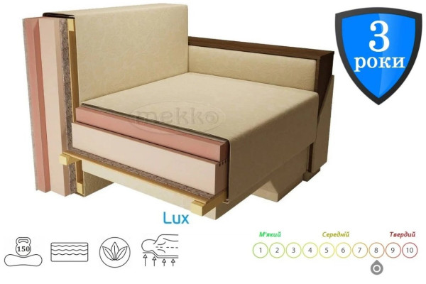 Ортопедичний диван Mekko Polo (Поло), тип матраца Bonel Standart Hard Plus, I категорія тканини
